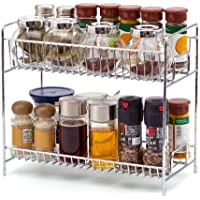 2 Niveles Estantería- EZOWare Cocina Baño Estante Especiero de Pie Libre Encimera Organizador Multiuso para Especias…